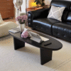 Screenshot 2025-08-04 at 01.48.36 Mid Century Black Oval Solid Wood Coffee Table