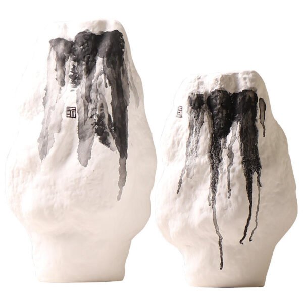Hd547d35afaf84427beceb6d74b3d7f43s Modern Oriental Black & White Ink Mountain Ceramic Ornament