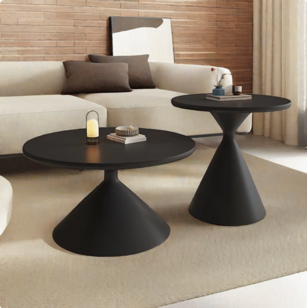 Modern Minimalist Double Round Coffee Table