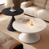 Modern Minimalist Double Round Coffee Table