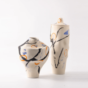 Modern Chinese Hand Painted Splash Ceramic Vase