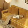 Retro Luxe French Pastoral Yellow Chenille Sofa