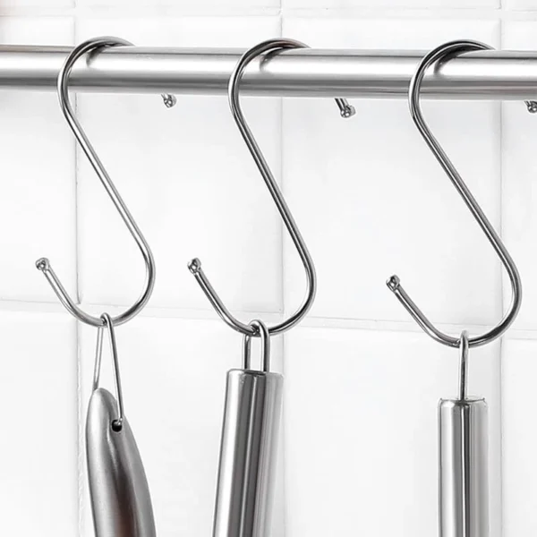 S Shape Stainless Steel Metal Hook 2pcs