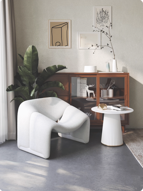 Ins Style Vintage Chic Smile Single Sofa Chair