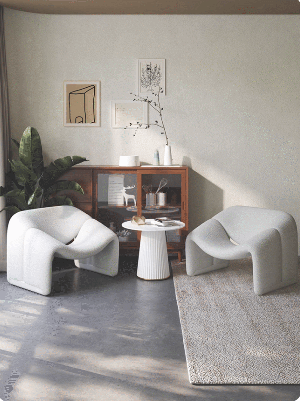 Ins Style Vintage Chic Smile Single Sofa Chair