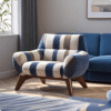 New Vintage Walnut Solid Wood Single Sofa Chair