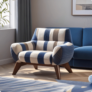 New Vintage Walnut Solid Wood Single Sofa Chair