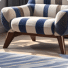 New Vintage Walnut Solid Wood Single Sofa Chair