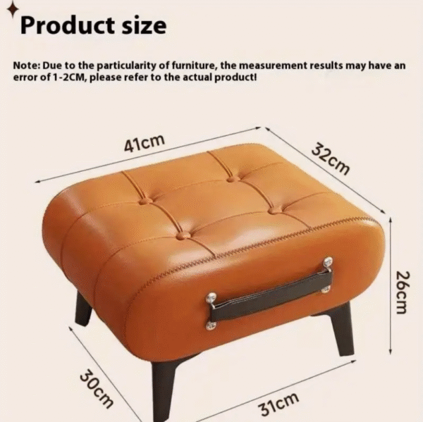 Portable Faux Leather Shoe Stool with Storage
