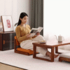 Tatami Floor Chair with Solid Wood Backrest